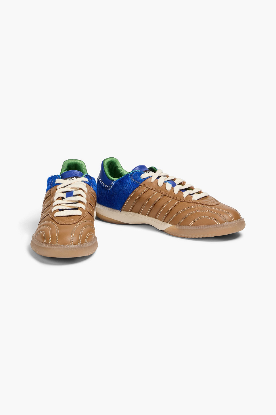 ADIDAS ORIGINALS SAMBA QUILTED LEATHER AND CALF HAIR SNEAKERS