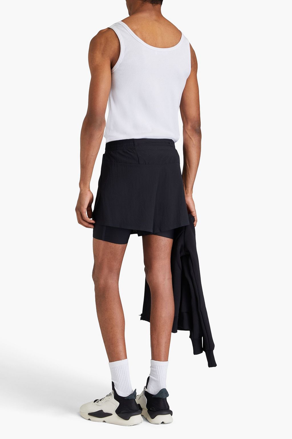 Y-3 Layered printed shell shorts