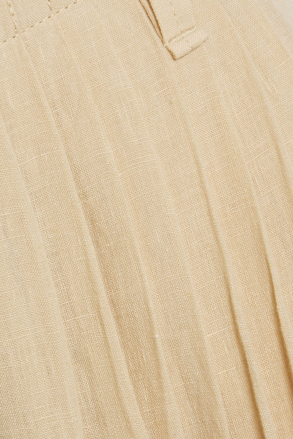 Chloé Shirred High-rise Wool Gabardine Wide-leg Pants In Beige