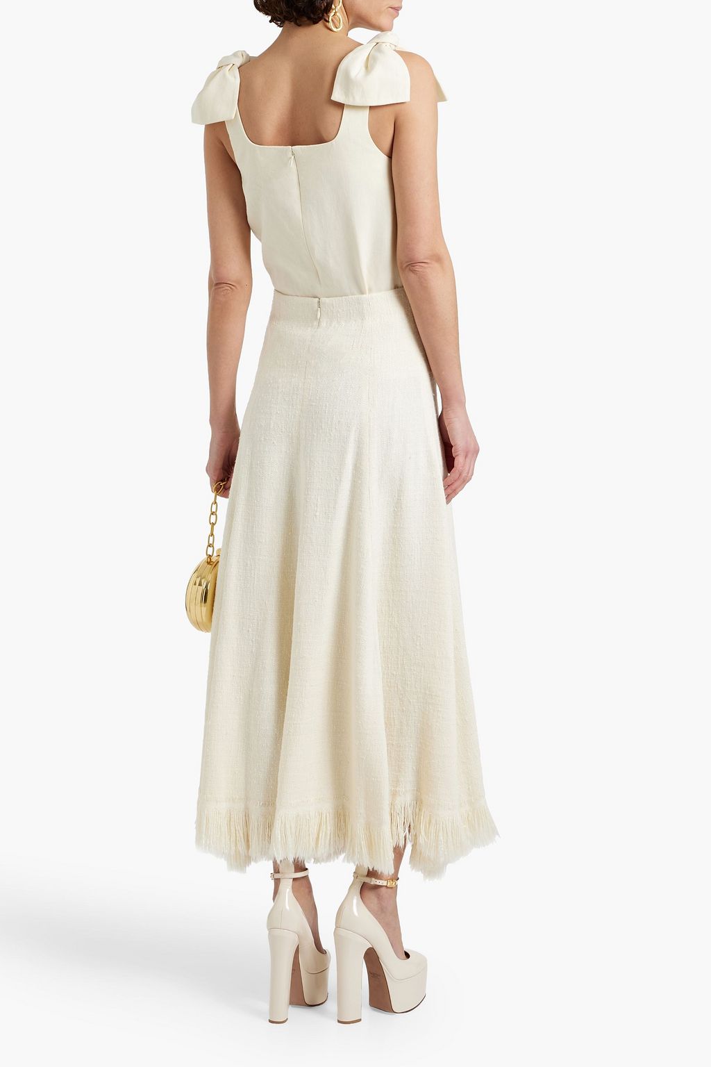 CHLOÉ Frayed silk maxi skirt