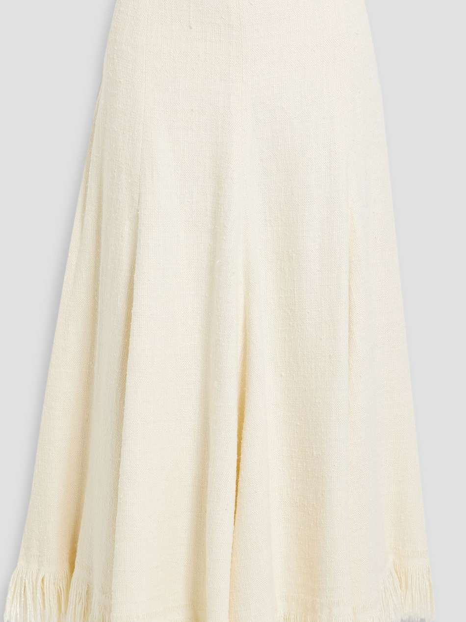 frayed silk maxi skirt