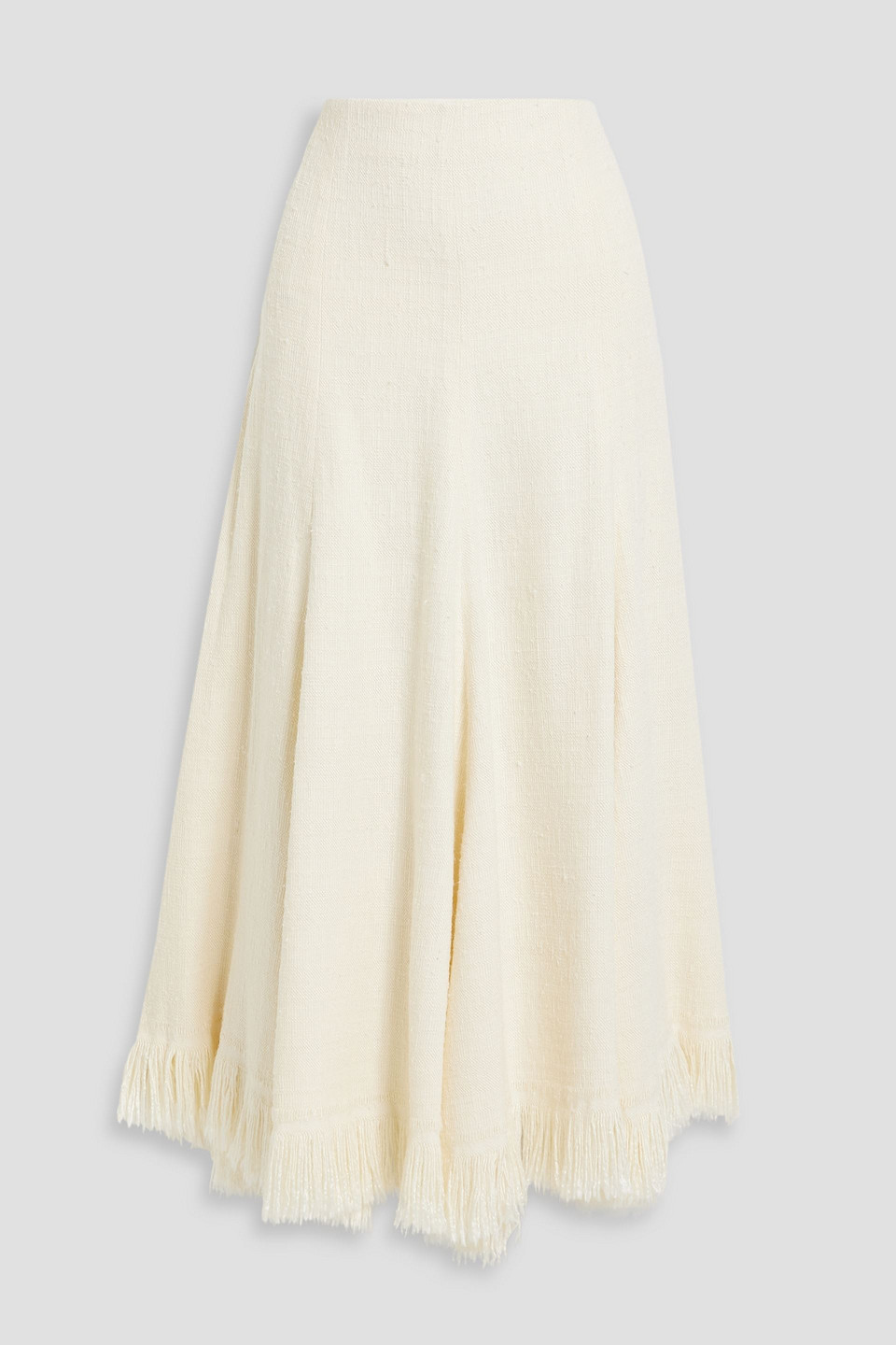 Chloé Frayed Silk Maxi Skirt In Ivory