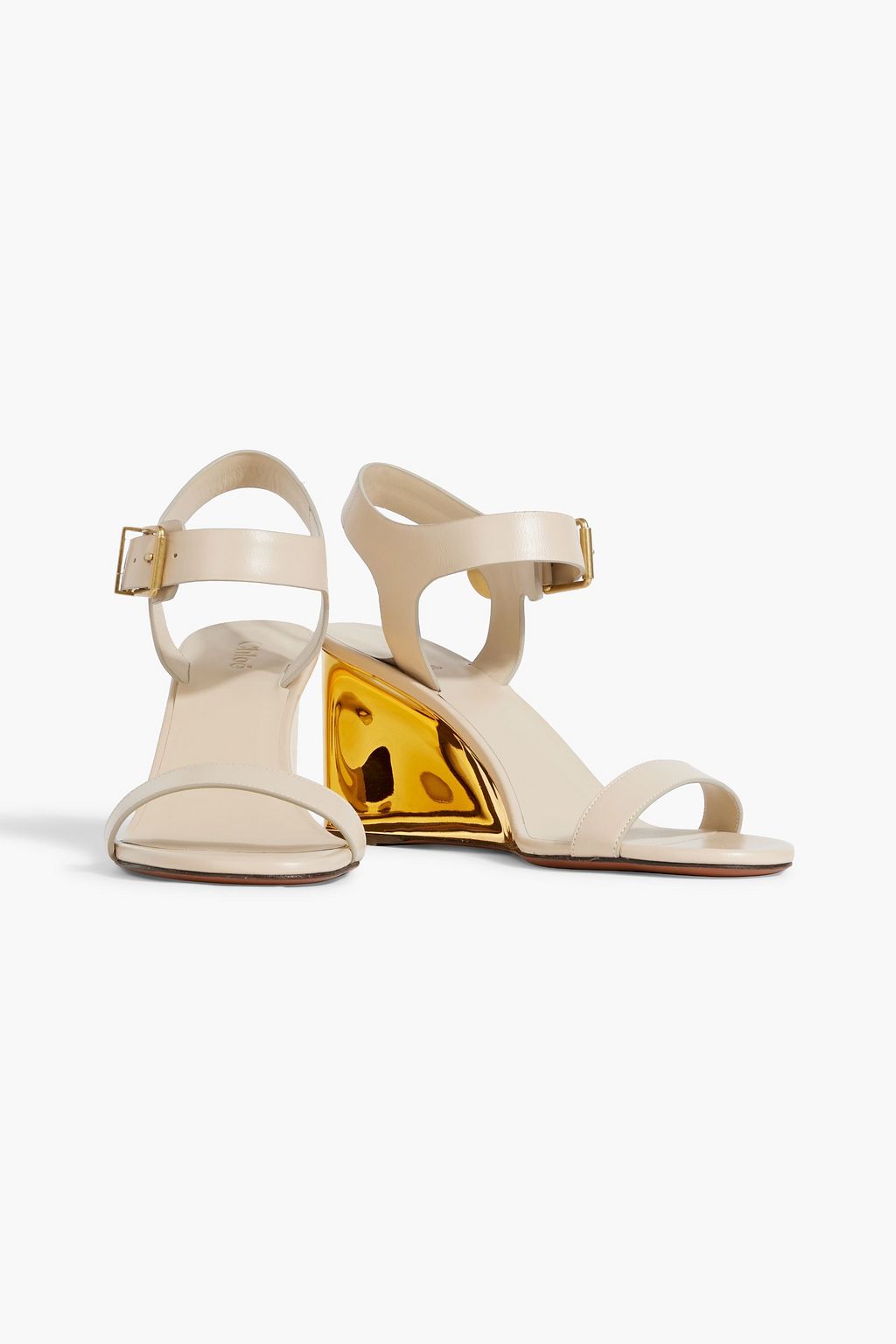 CHLOÉ Rebecca leather wedge sandals