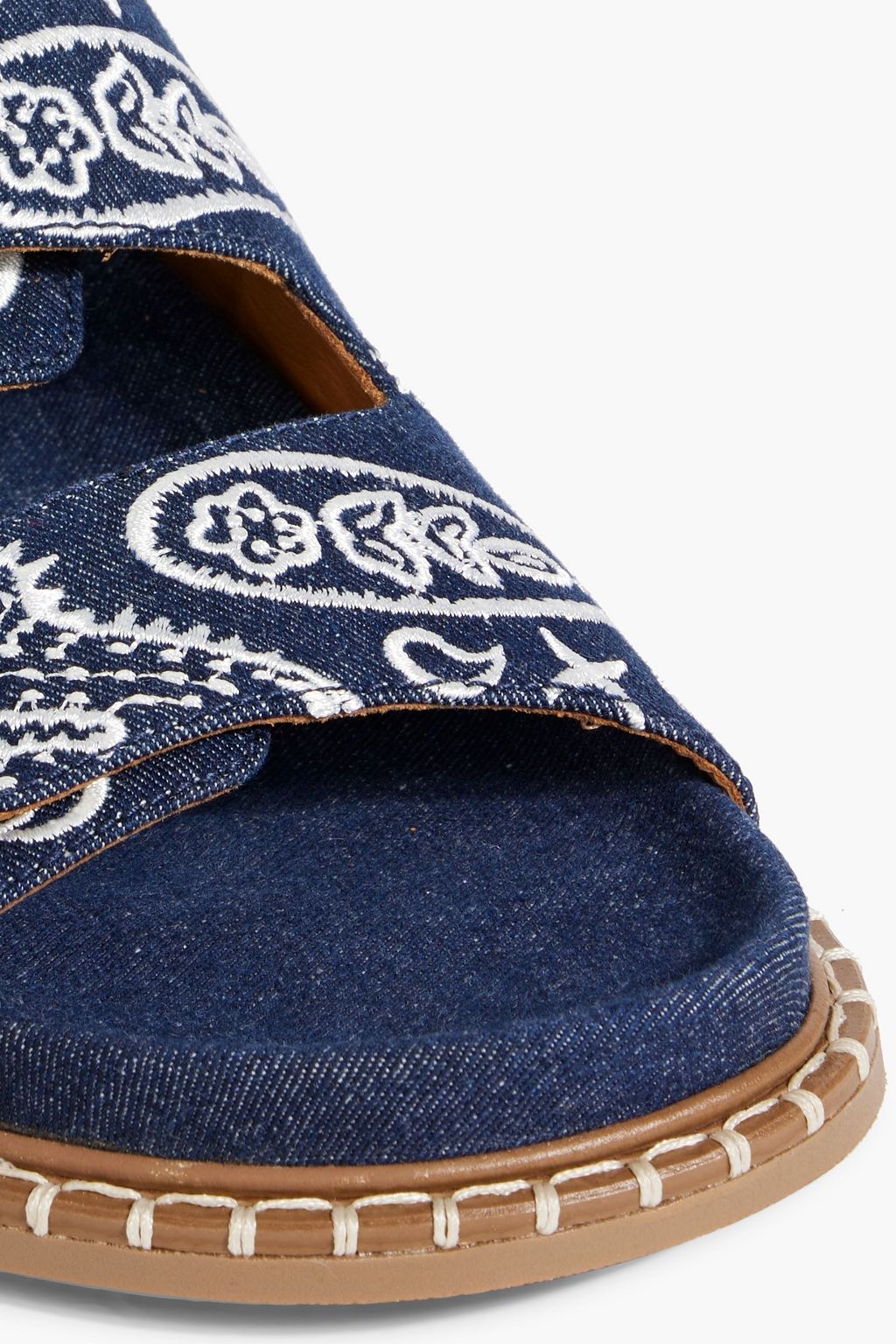 CHLOÉ Rebecca embroidered denim sandals