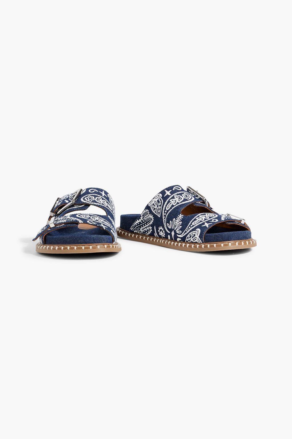 CHLOÉ Rebecca embroidered denim sandals