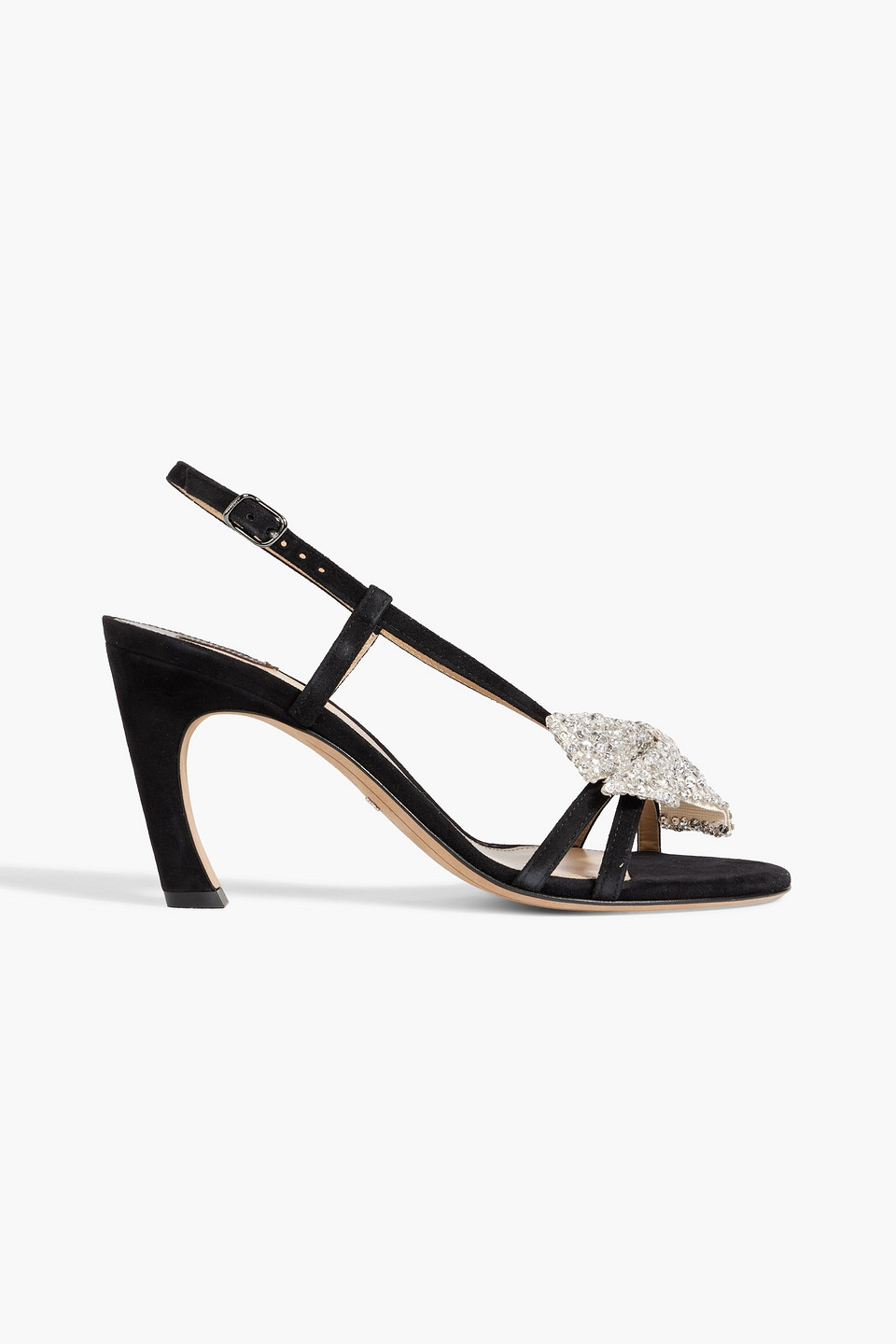 Chloé Oli Bow-detailed Suede Sandals In Black