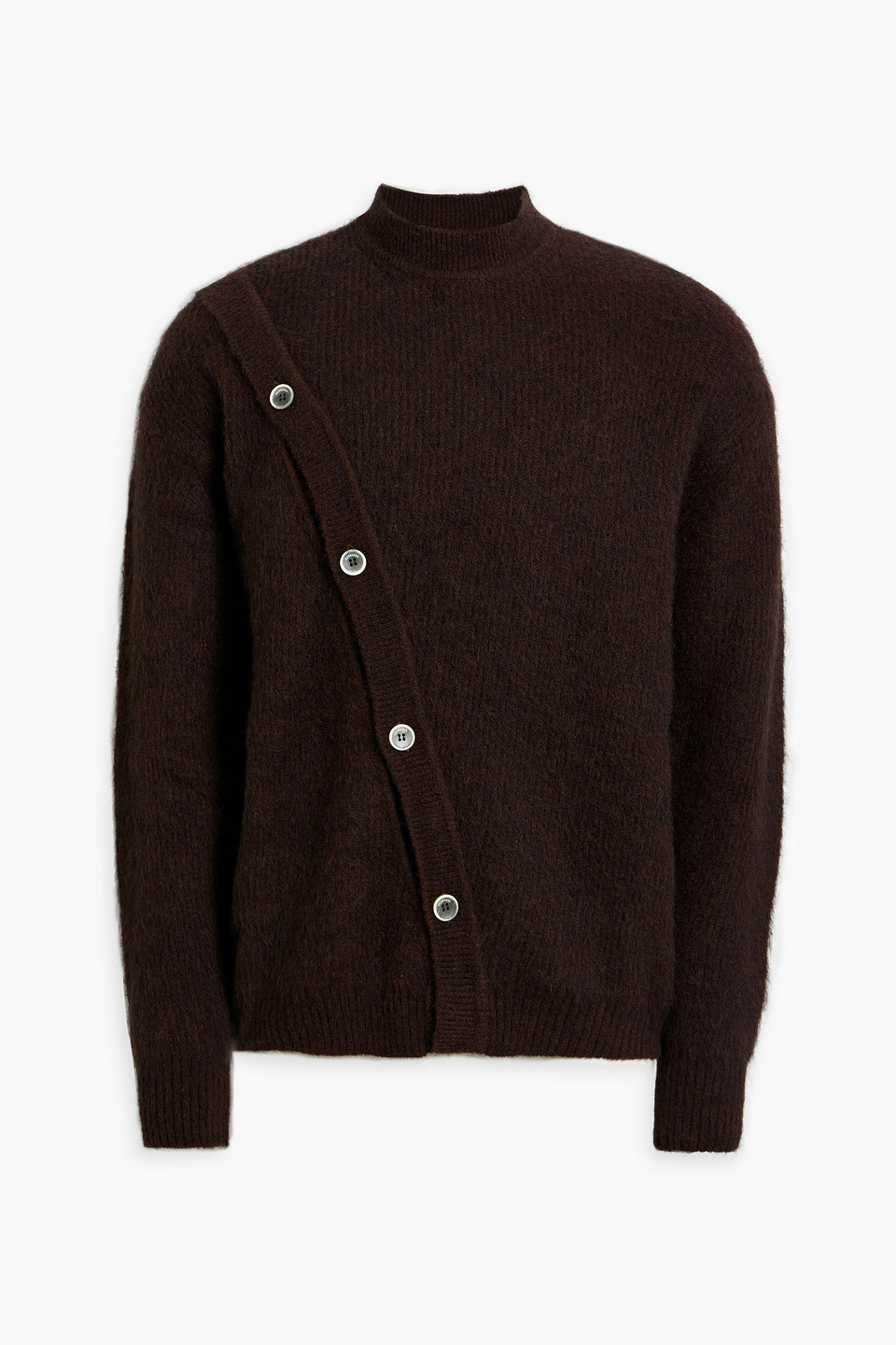 Jacquemus Pau Button-detailed Knitted Sweater In Brown