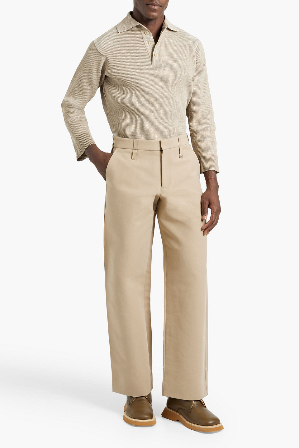 Jacquemus Piccinni Cotton-blend Pants In Beige