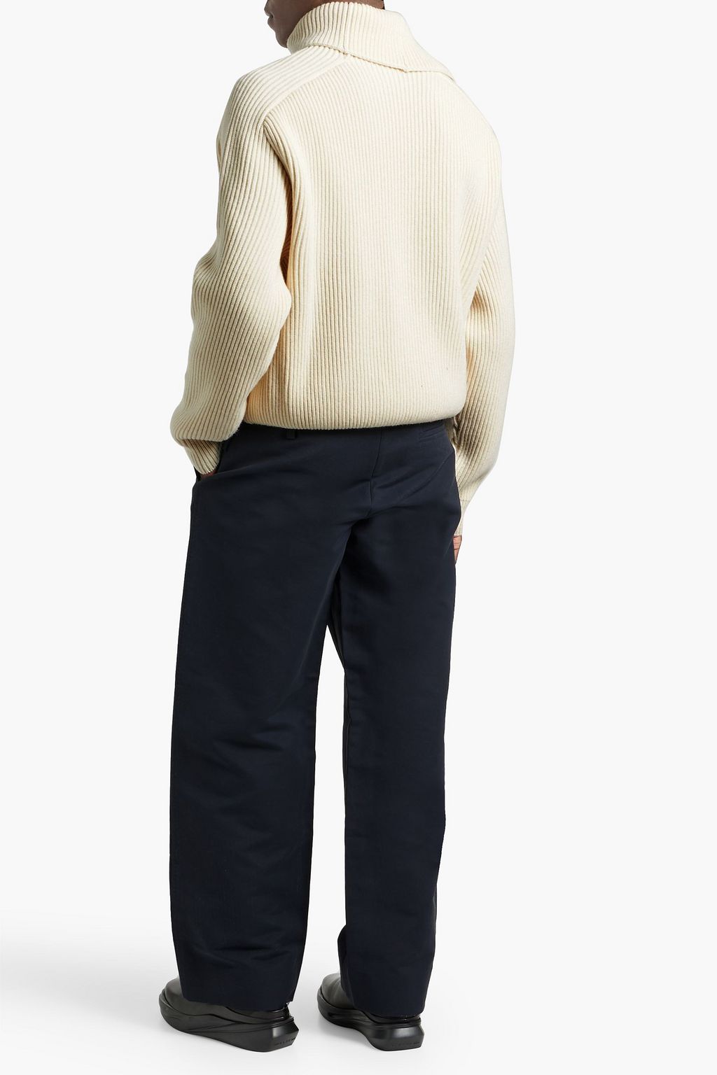 JACQUEMUS Vega cutout ribbed wool-blend turtleneck sweater