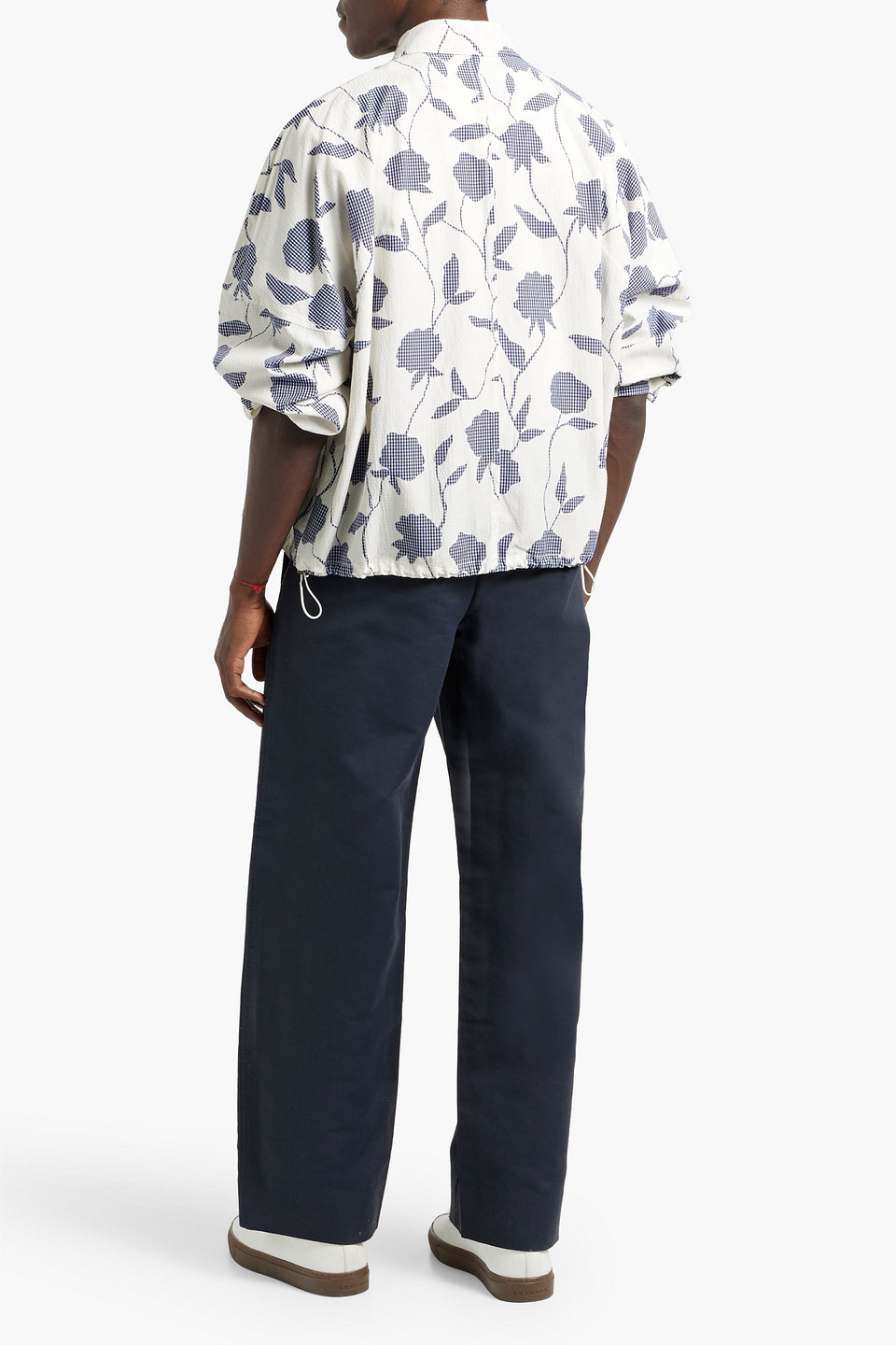 Jacquemus Criollo Floral-print Seersucker Shirt In Ecru