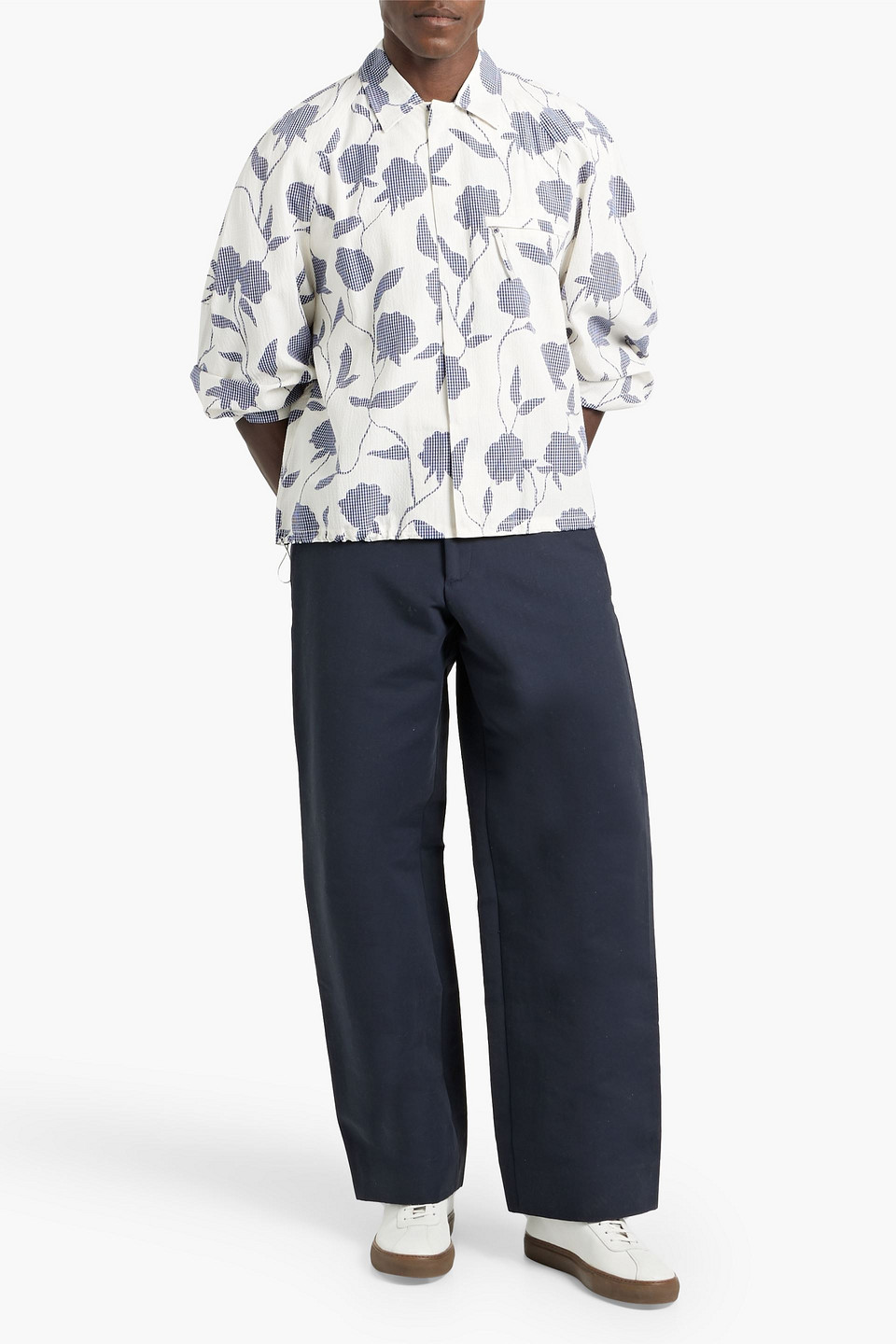 Jacquemus Criollo Floral-print Seersucker Shirt In Ecru
