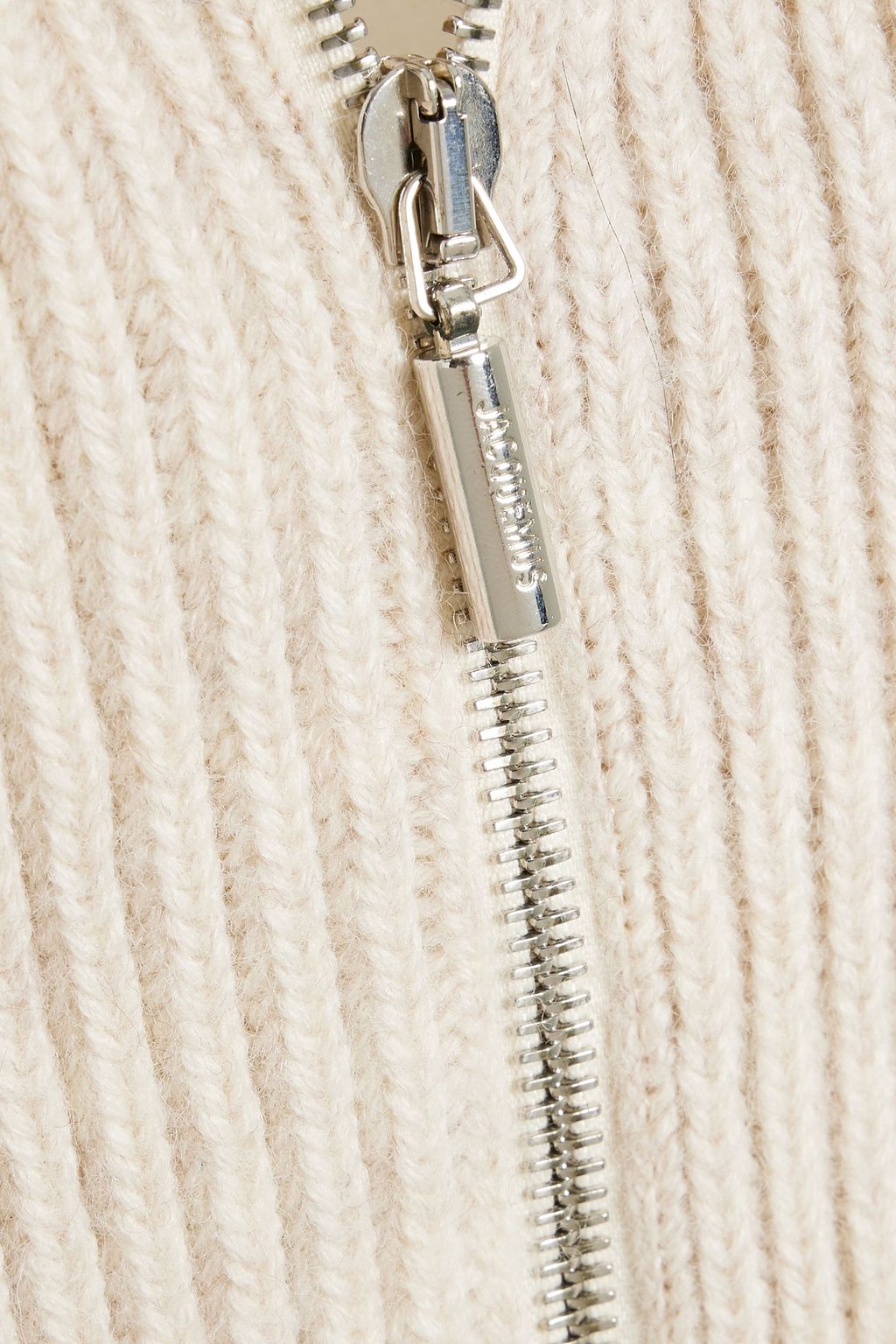 JACQUEMUS Ribbed wool zip-up hoodie