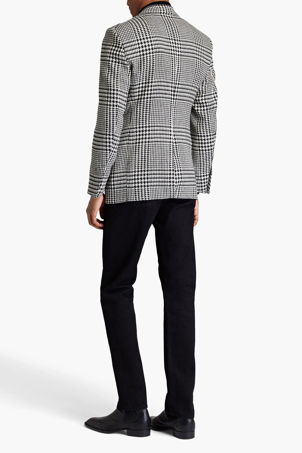  Tom Ford - Blazer Aus Tweed Aus Einer Woll-mohair-kaschmirmischung Mit Hahnentrittmuster - Schwarz - It 50 