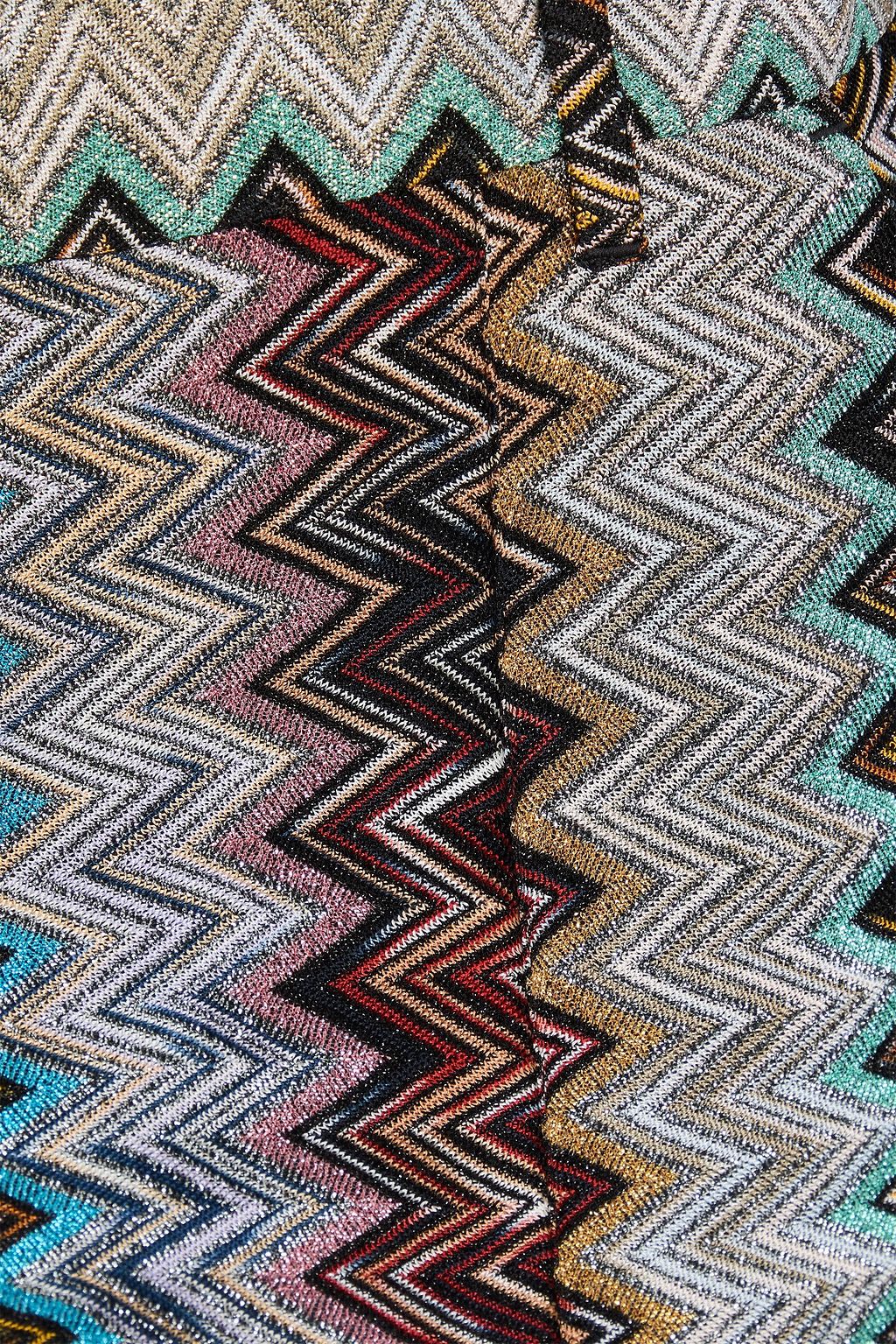 MISSONI بنطال بأرجل مستقيمة من نسيج بحبكة كروشيه بلون معدني