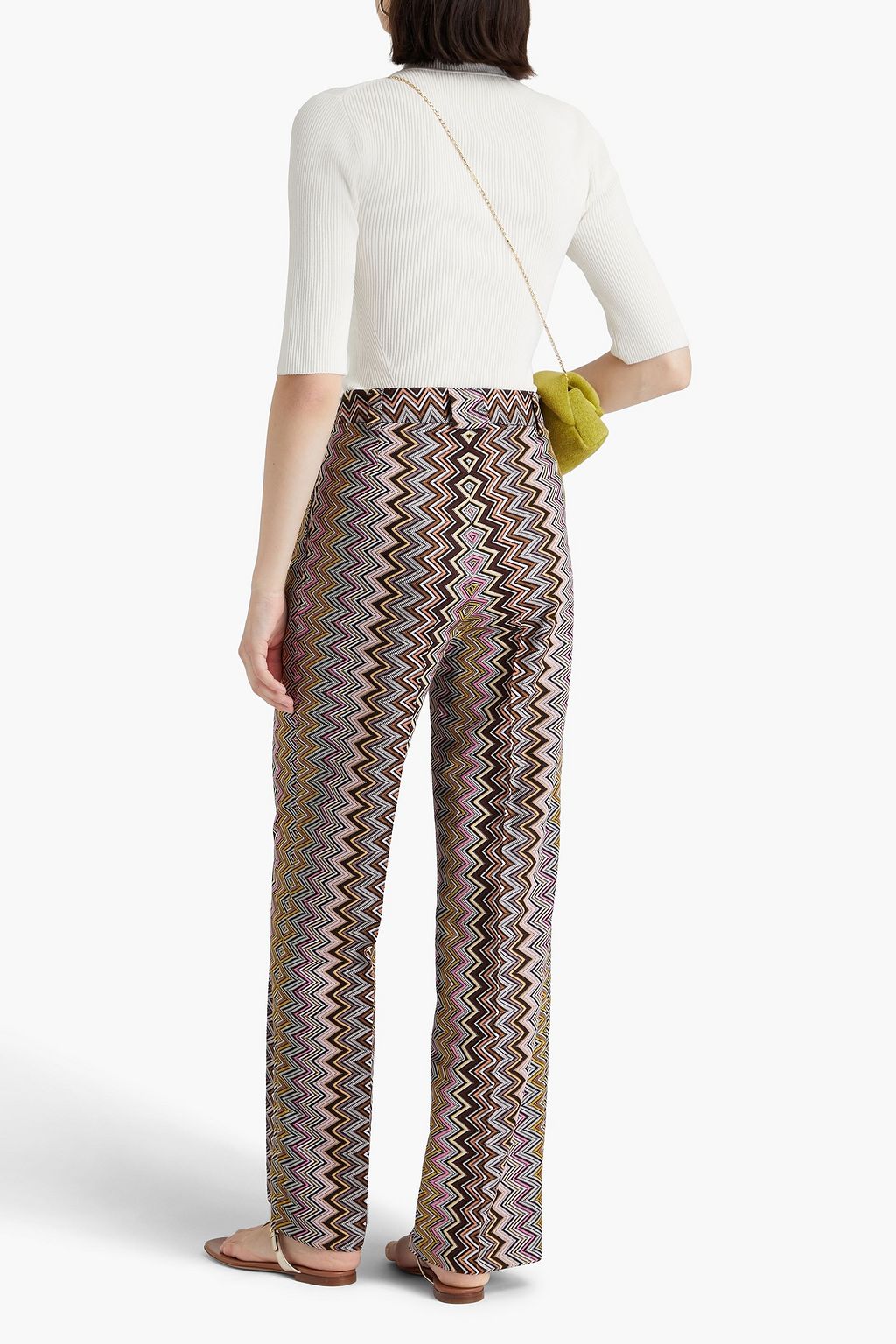 MISSONI Pleated crochet-knit wide-leg pants