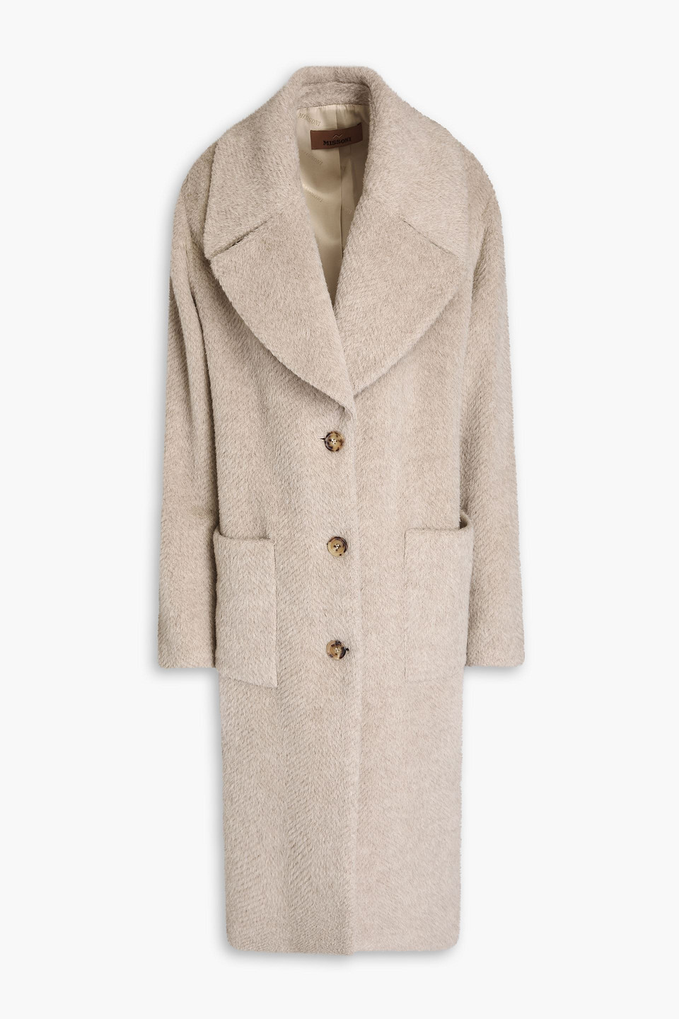 Missoni Mantel Aus Einer Alpakamischung Mit Fischgratmuster In Neutral