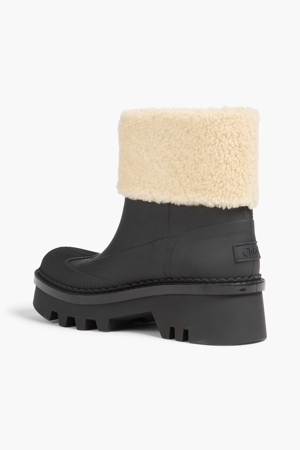 CHLOÉ Raina shearling-trimmed TPU ankle boots