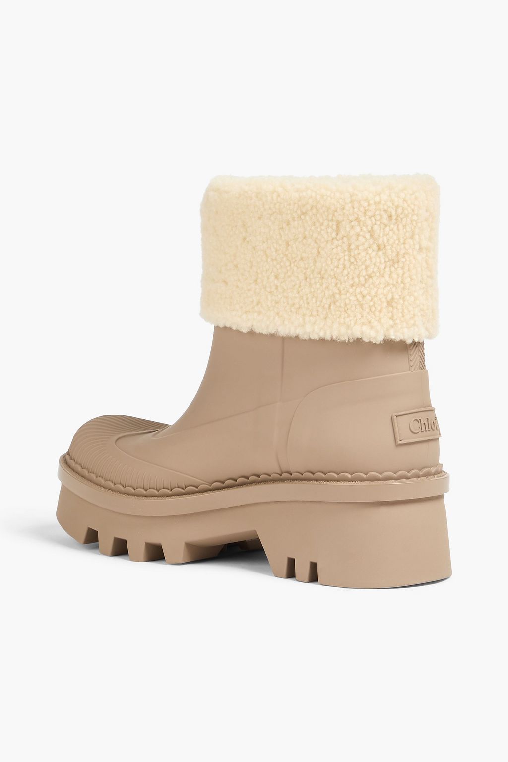CHLOÉ Raina shearling-trimmed TPU ankle boots
