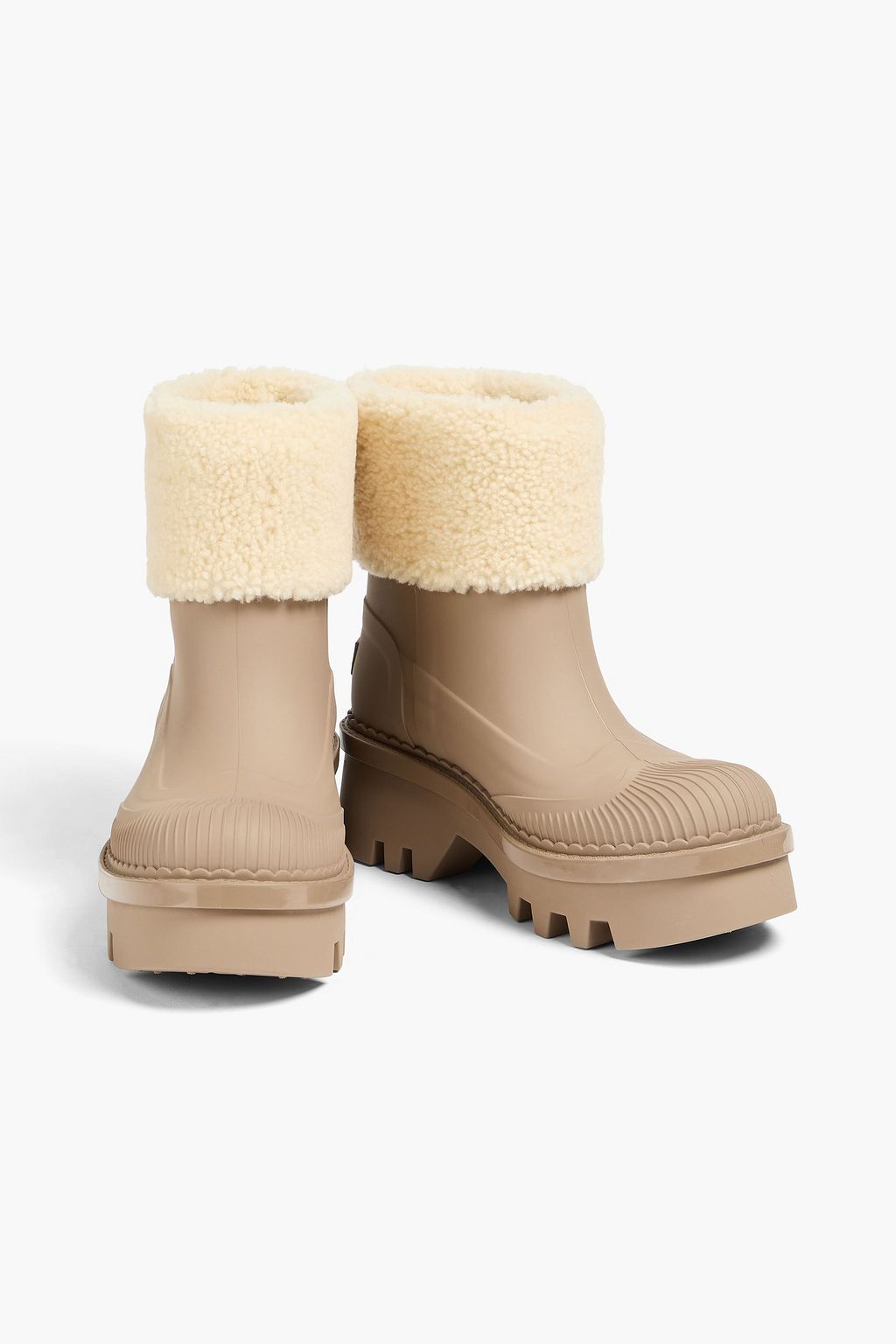 CHLOÉ Raina shearling-trimmed TPU ankle boots