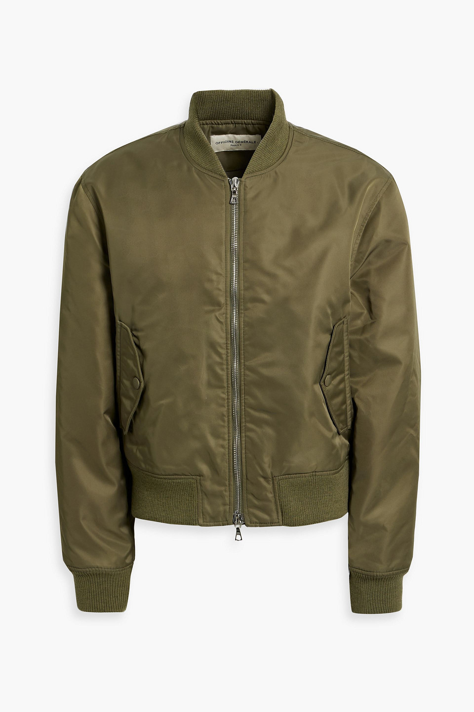 Officine Generale Winnie Shell Bomber Jacket In Army Green
