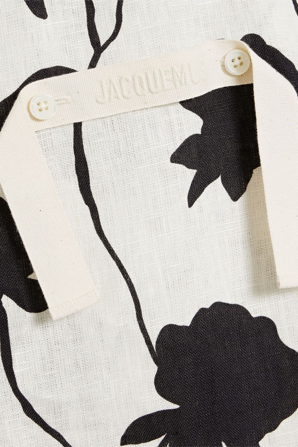 JACQUEMUS Simon Hemd aus Leinen mit floralem Print und Applikationen