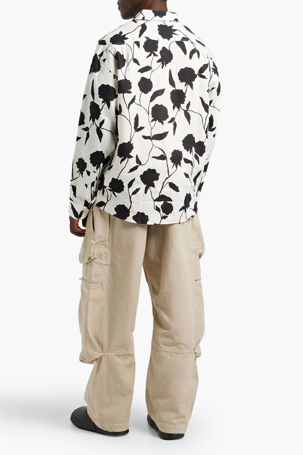 JACQUEMUS Simon Hemd aus Leinen mit floralem Print und Applikationen