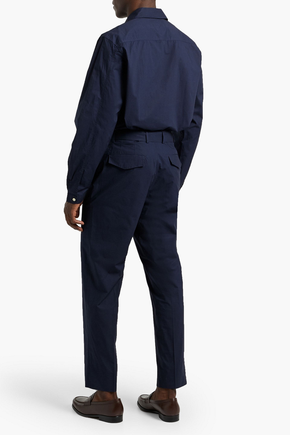 Officine Generale Eloan Cotton-poplin Shirt In Navy