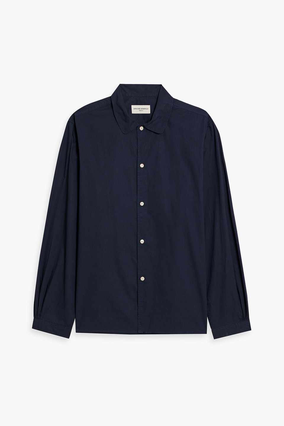 Officine Generale Eloan Cotton-poplin Shirt In Navy