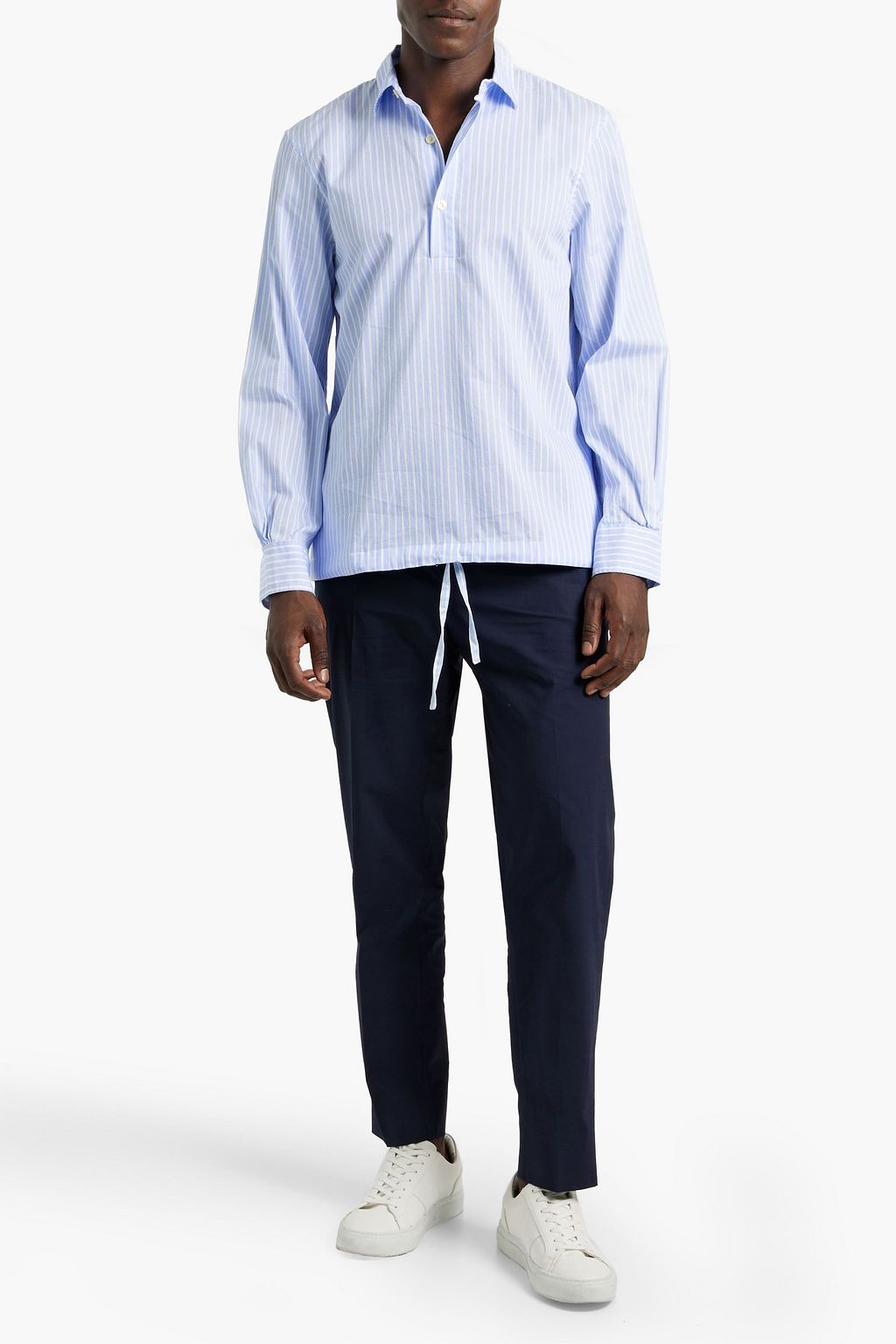 OFFICINE GÉNÉRALE Pedro striped cotton-poplin shirt