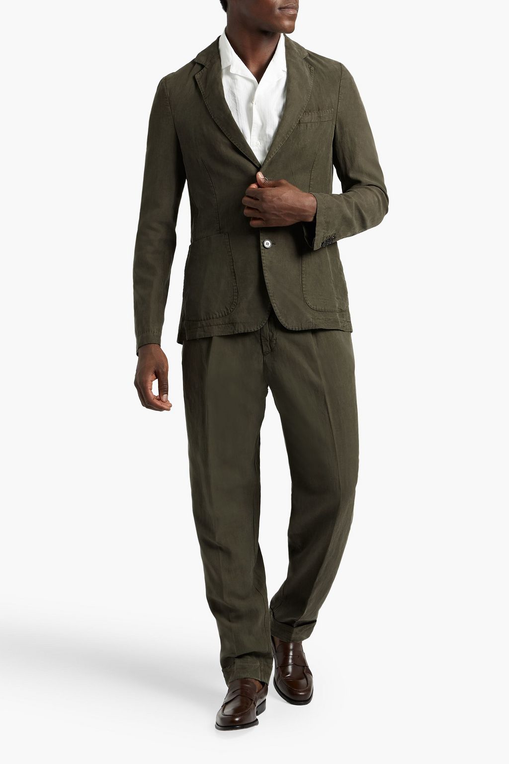 OFFICINE GÉNÉRALE Nehemiah Lyocell, cotton and linen-blend blazer