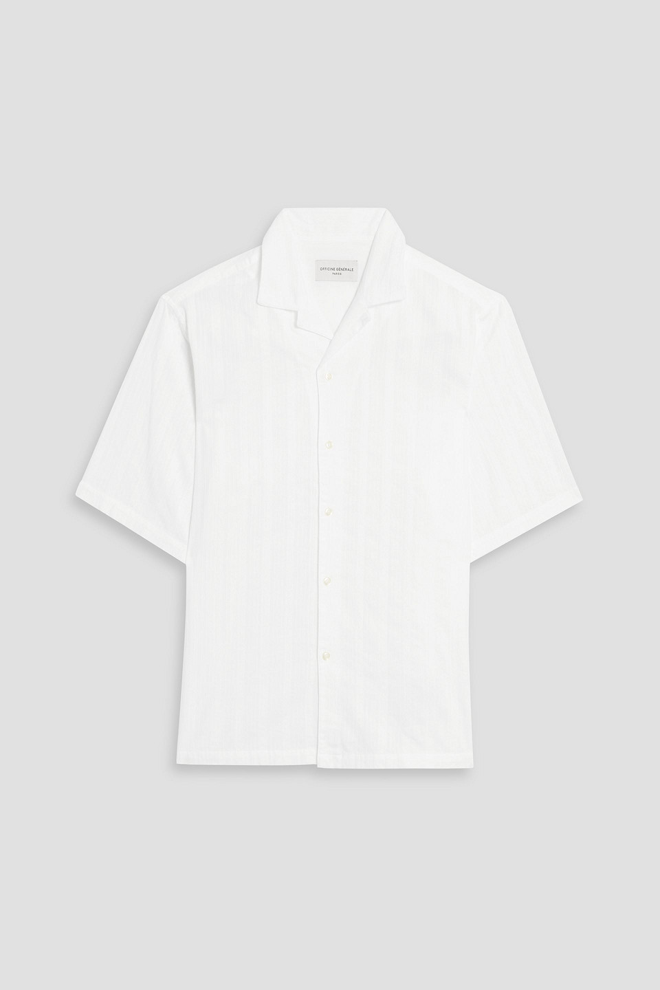 Officine Generale Eren Cotton-jacquard Shirt In White