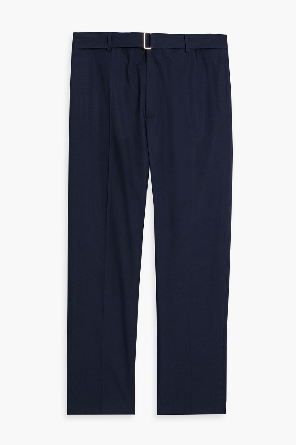 Officine Generale Owen Belted Cotton-poplin Pants In Navy