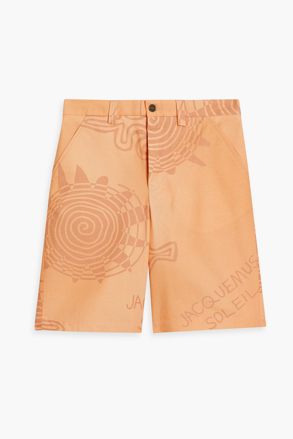 Jacquemus Tecido Bedruckte Shorts Aus Baumwolle In Orange