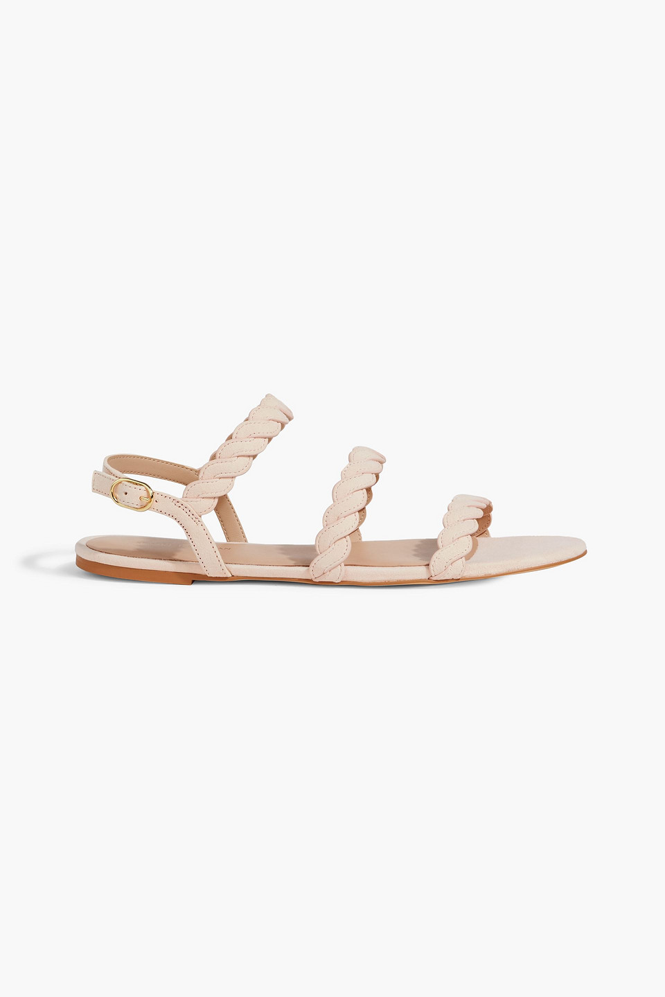 Stuart Weitzman Twistie Leather Sandals In Pastel Pink