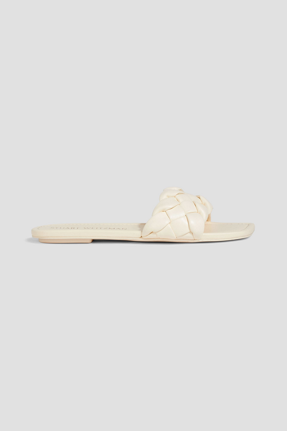Stuart Weitzman Braida Leather Slides In Ivory