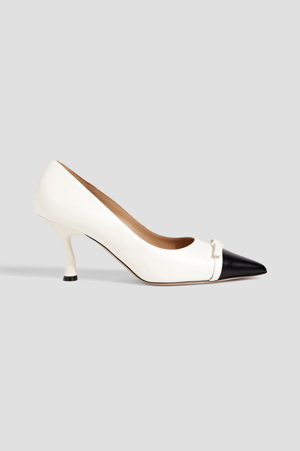 Malone Souliers Beatrix Bicolor Leather Bow Pumps In White