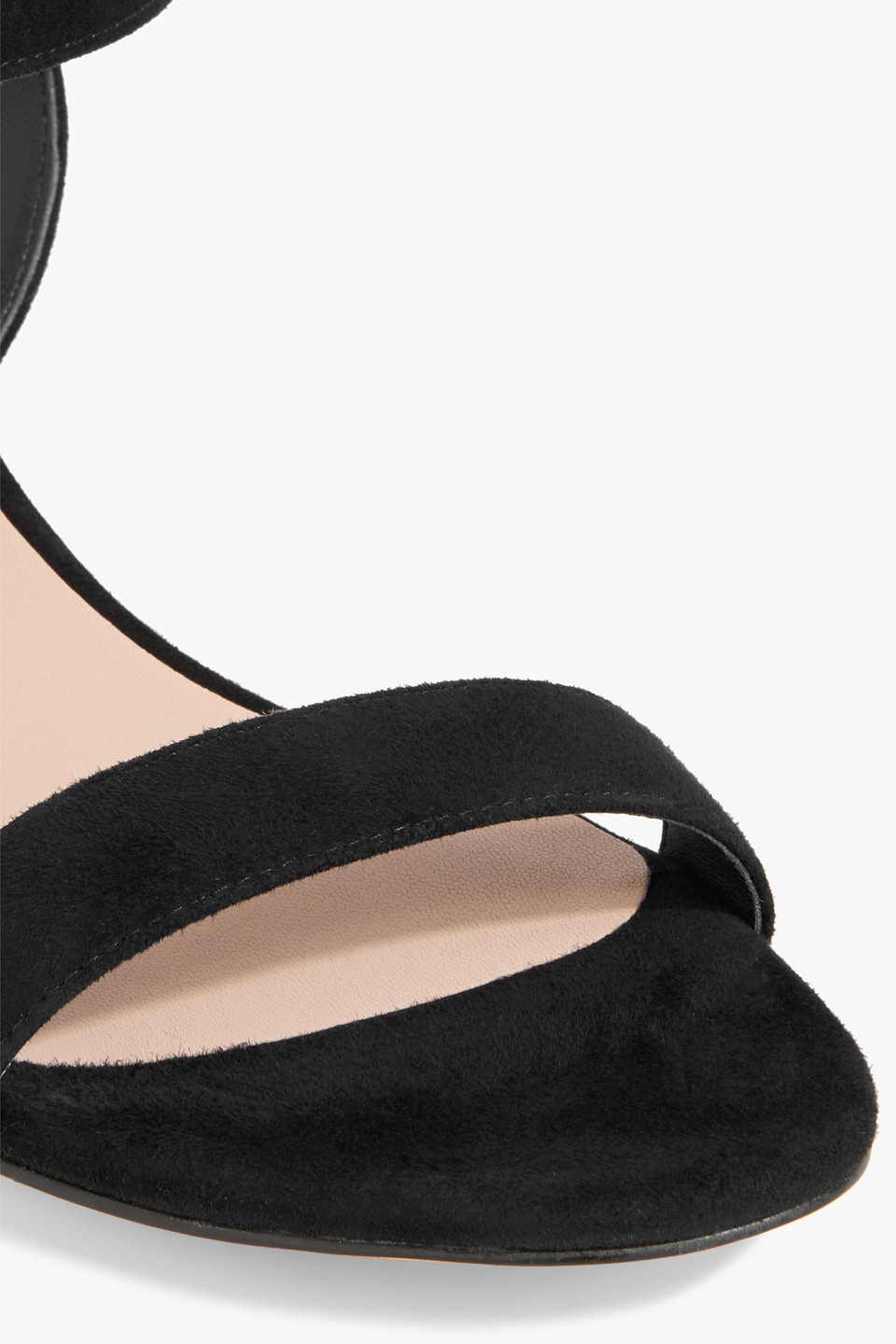 Stuart Weitzman Dancer 35 Suede Sandals In Black