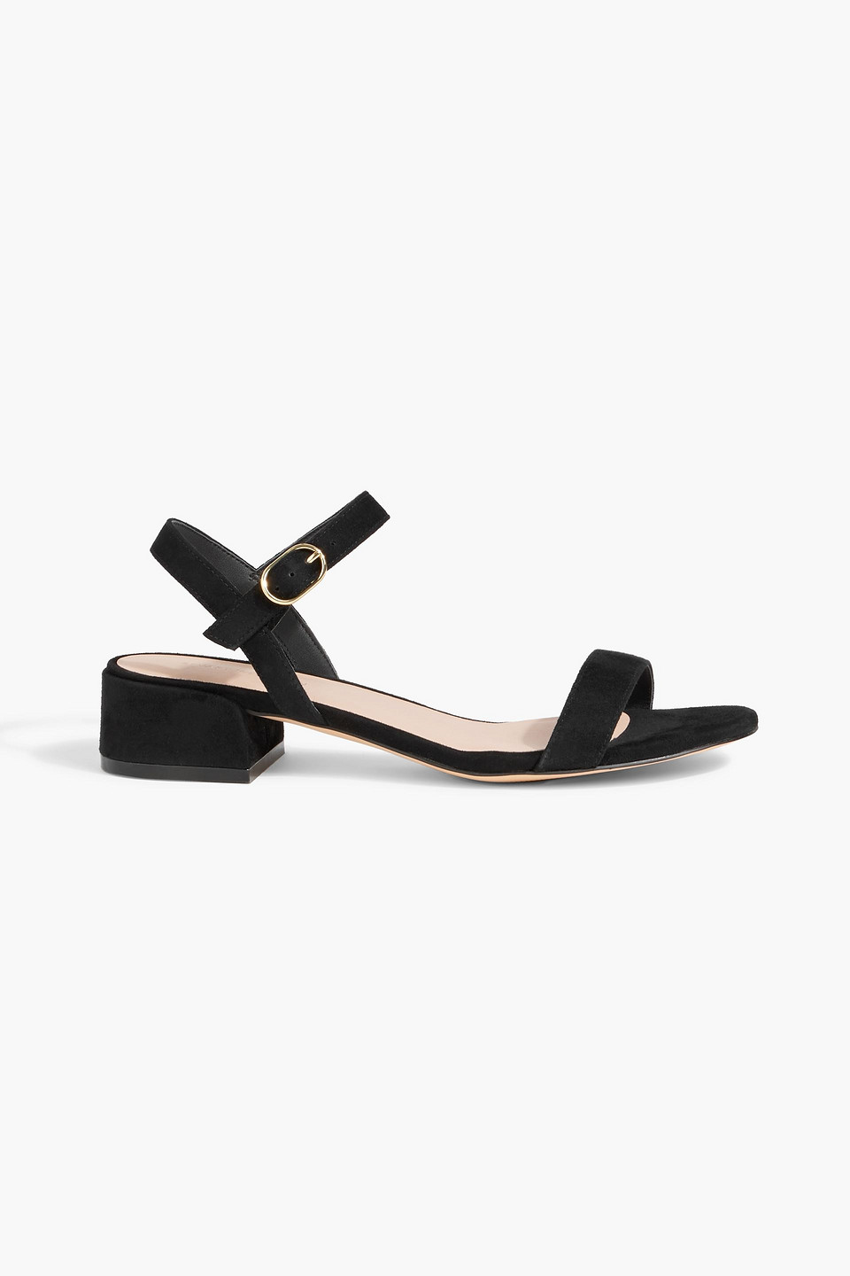 Stuart Weitzman Dancer 35 Suede Sandals In Black