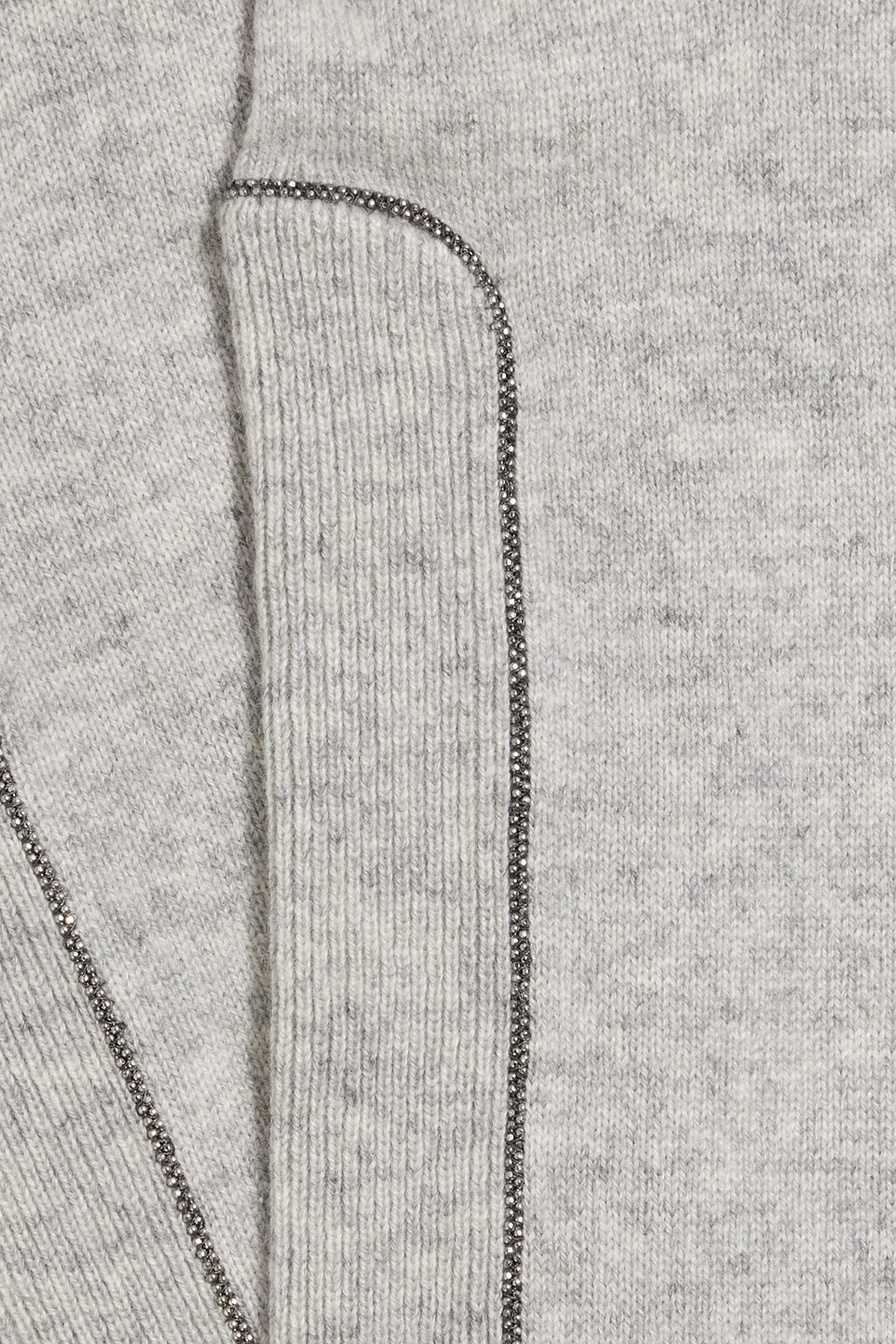 Brunello Cucinelli Bead-embellished Cashmere Gloves In Gray