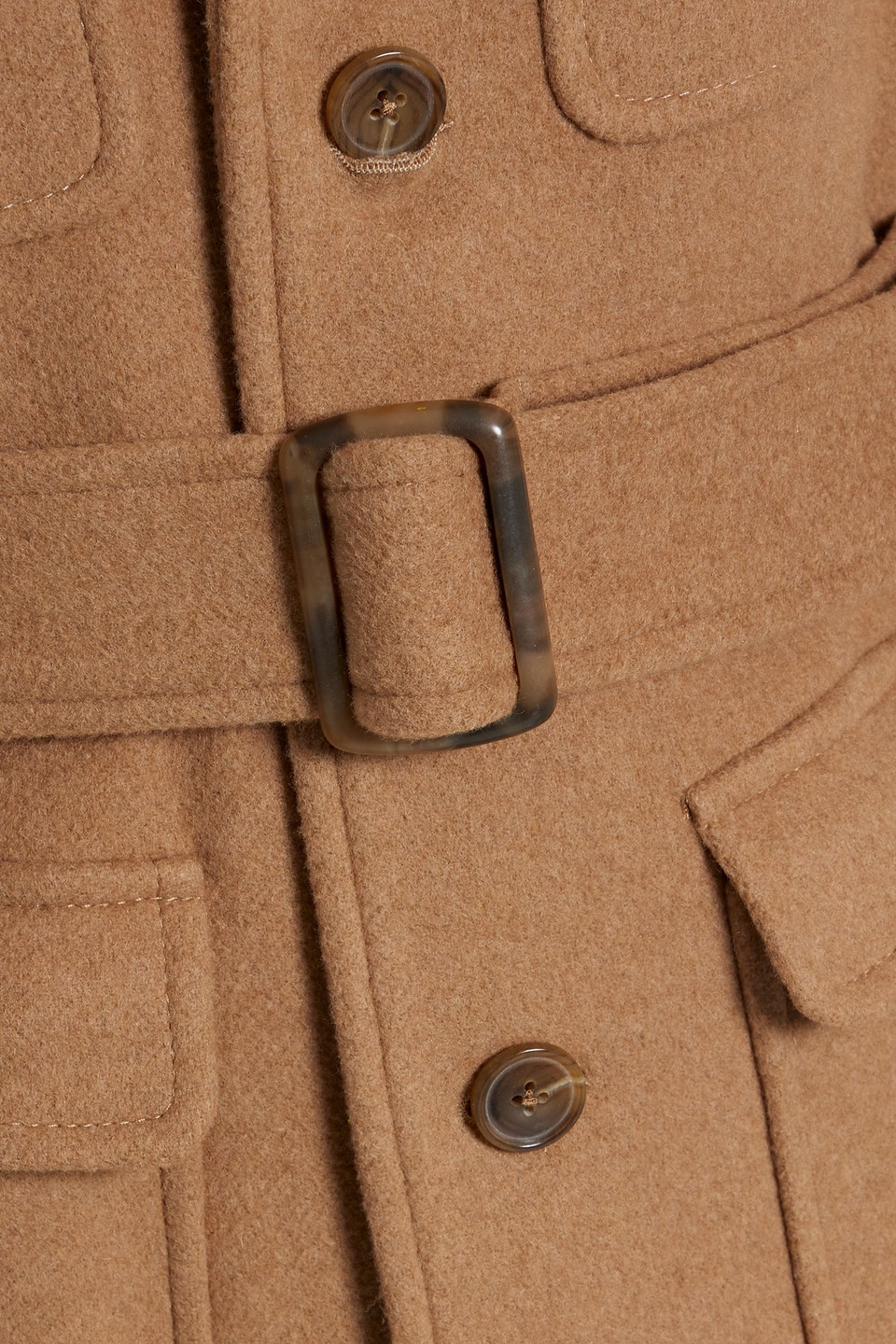 Frame Melton Safari Jacket In Camel