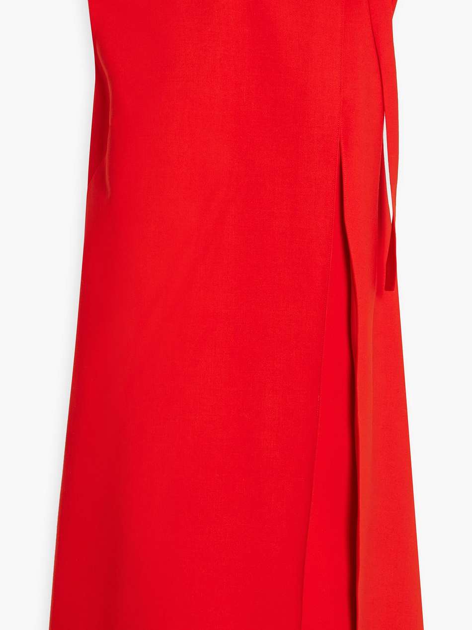bow-detailed wool-blend crepe mini dress