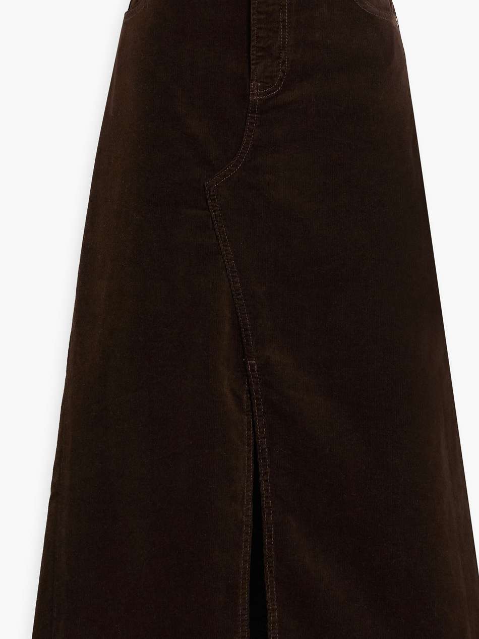 cotton-blend corduroy midi skirt