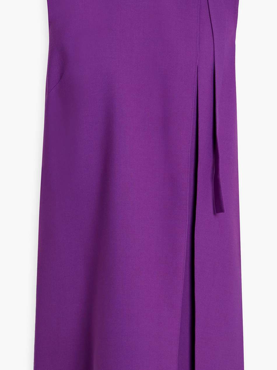 bow-detailed wool-blend crepe mini dress