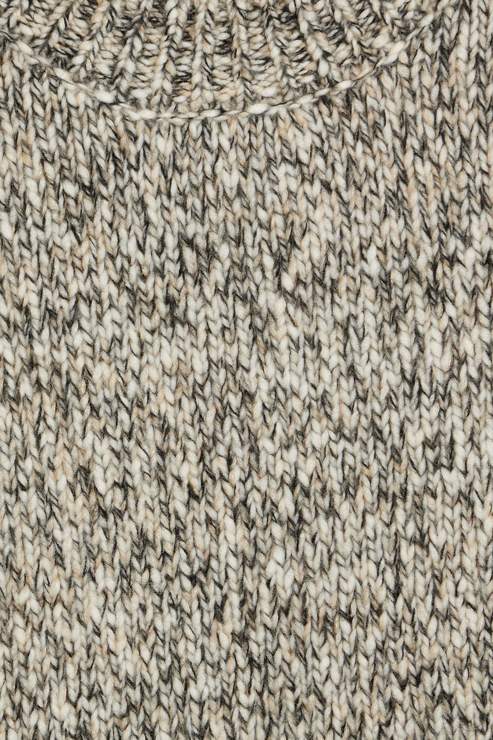 Frame Marled Wool-blend Sweater In Black