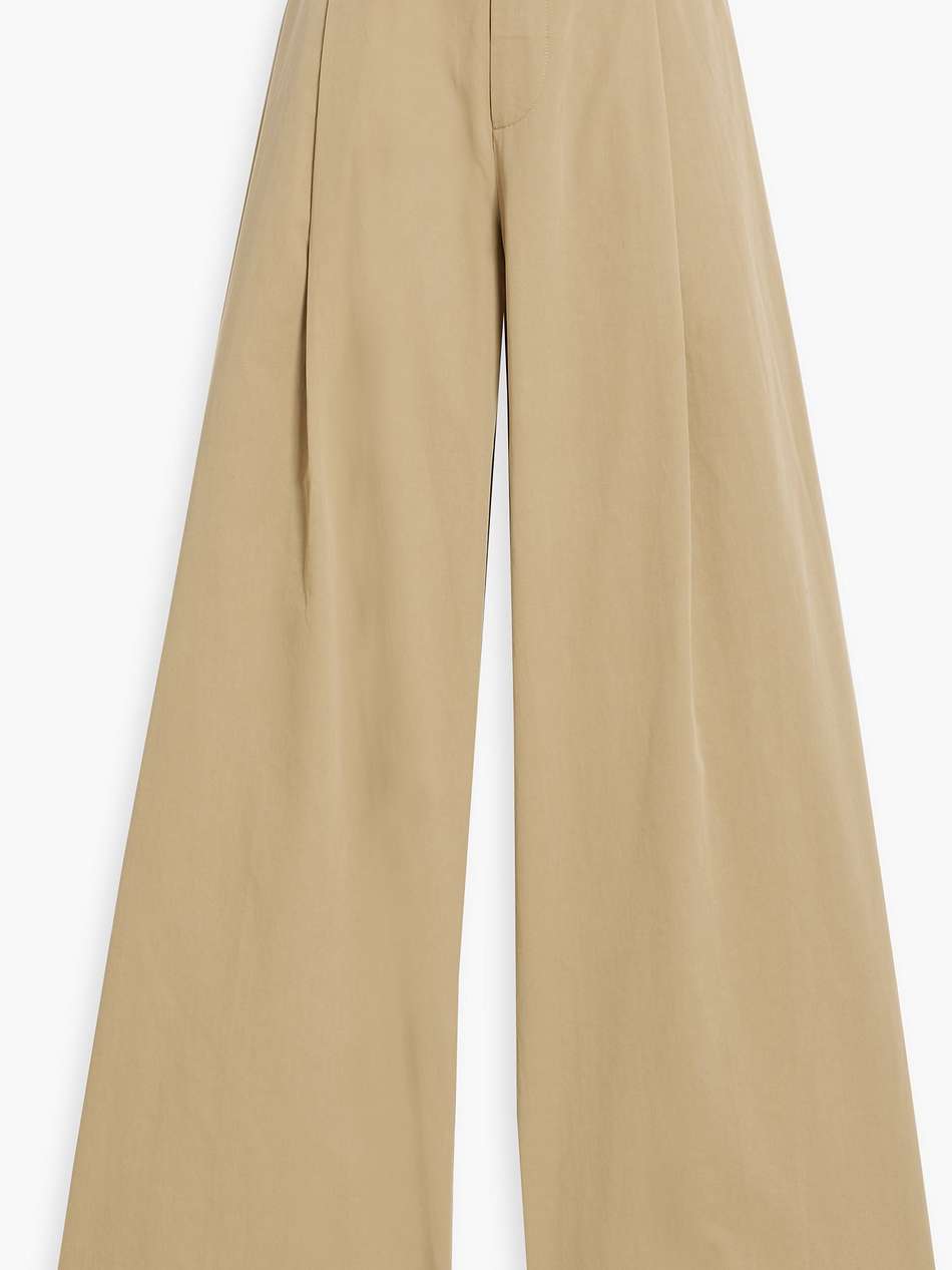 cotton-twill wide-leg pants