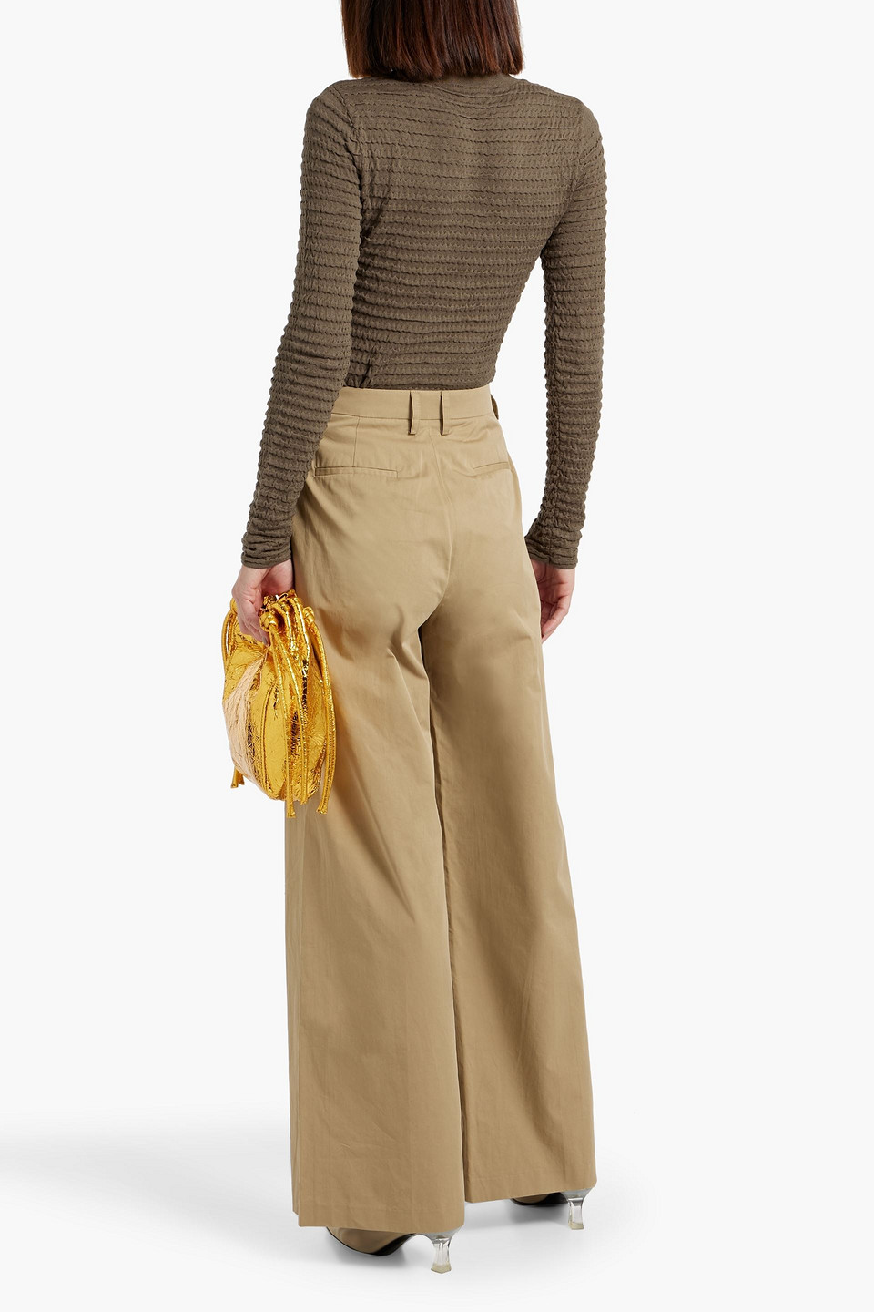 FRAME SHIRRED SILK-BLEND SWEATER