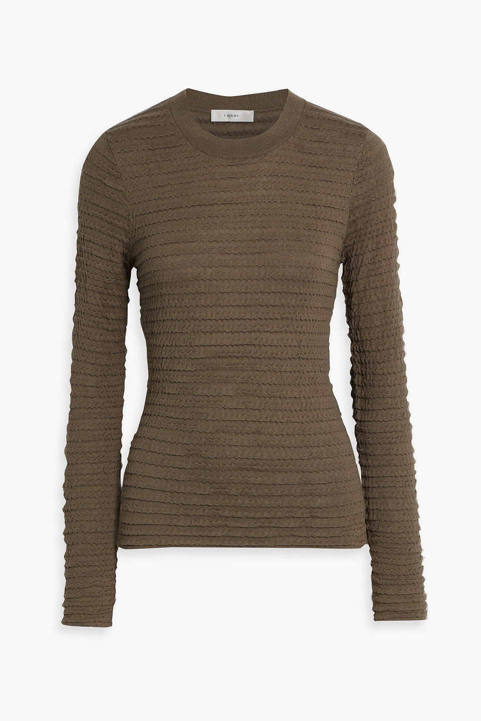 FRAME SHIRRED SILK-BLEND SWEATER