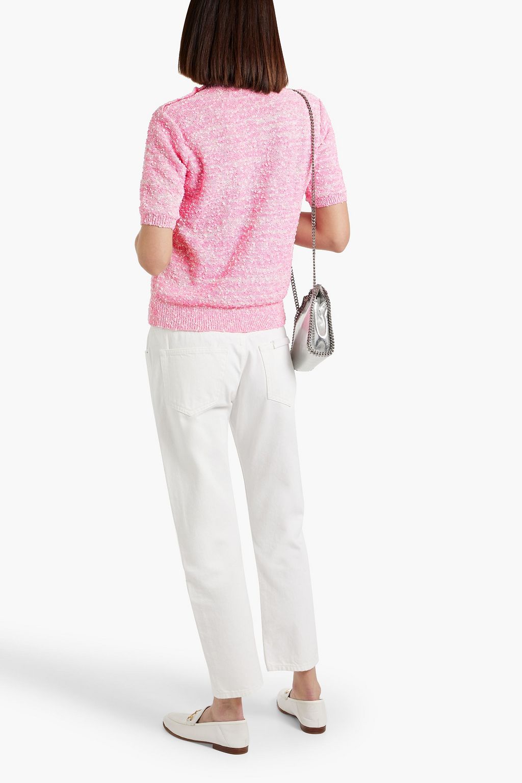 FRAME Button-detailed bouclé-knit sweater