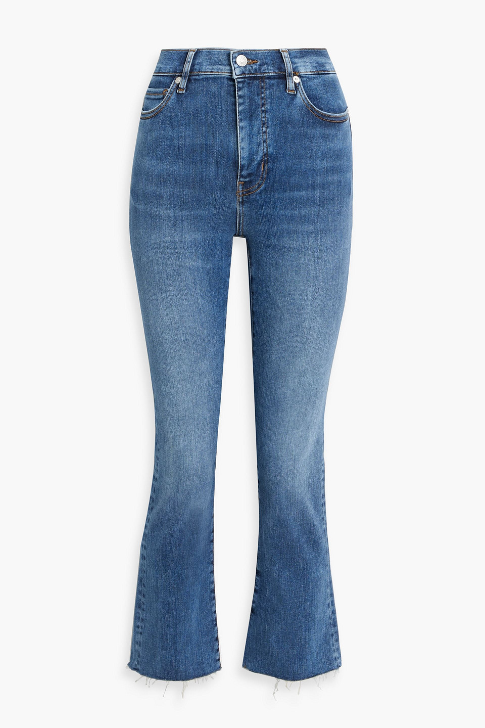 Frame Le High Straight Cropped High-rise Straight-leg Jeans In Light Denim