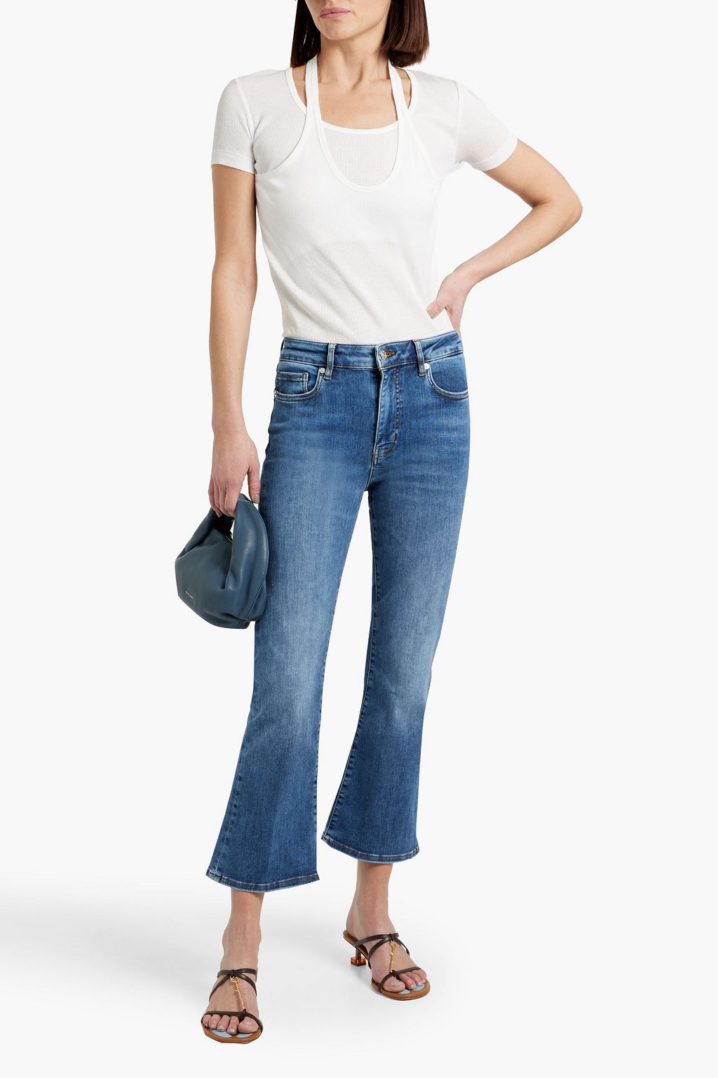 FRAME Le Crop Mini Boot cropped high-rise bootcut jeans
